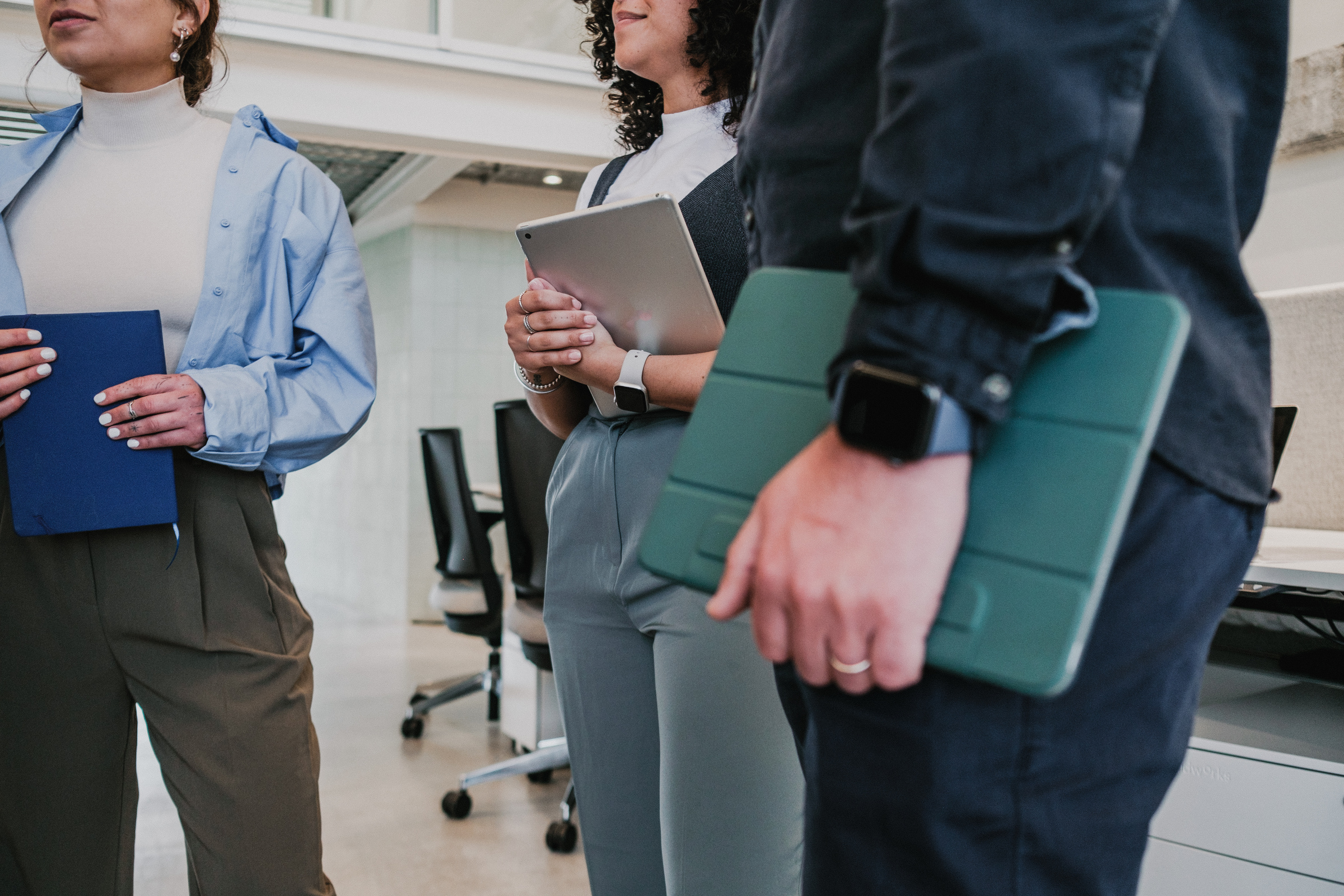 Cool Corporate Employees Holding Tablets